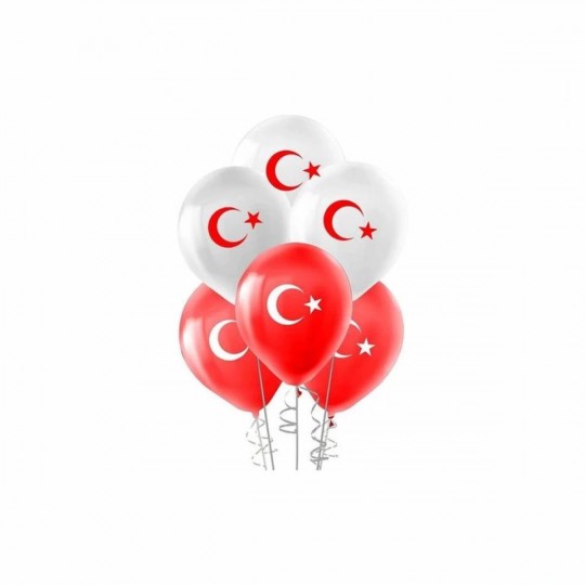 BALON 0570 AY YILDIZ BASKILI BALON 100'LÜ 12" İNCH