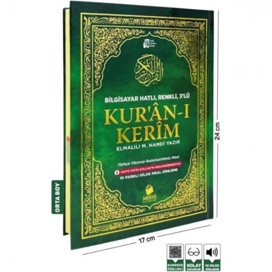 Türkçe Okunuşlu Kuranı Kerim Ve Meali 3’lü (Üçlü)-Orta Boy Türkçe Okunuşlu Kuranı Kerim Ve Meali 3’lü (Üçlü)-Orta Boy